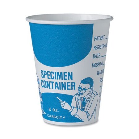 Dart Paper Specimen Cups, 8 Oz, Blue/white, 20PK SC378